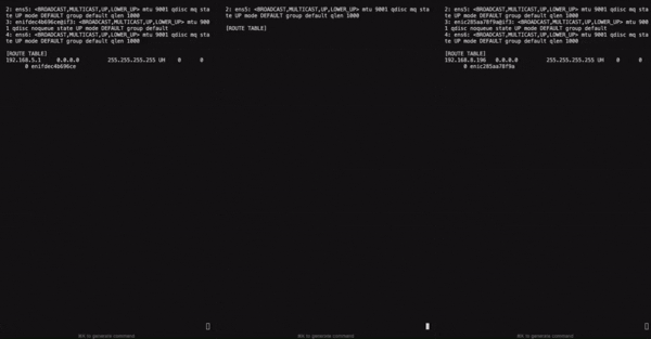 테스트 파드 배포 시 노드 네트워크 변화
