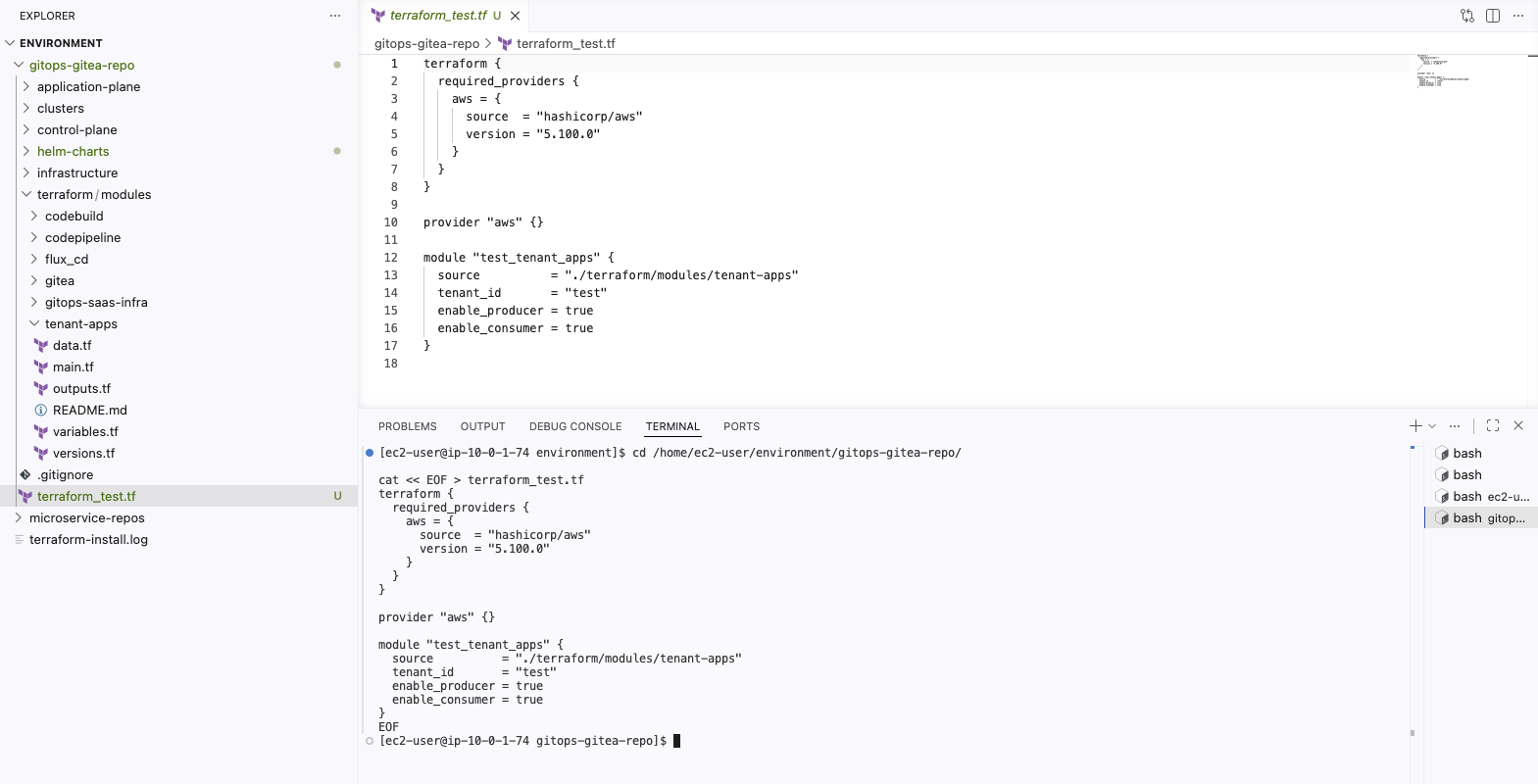 테스트용 Terraform 파일 생성